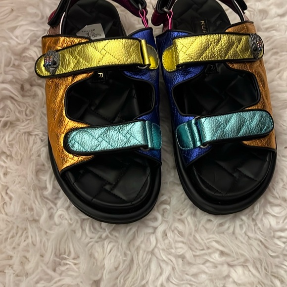 Kurt Geiger Gold and Blue Sandals Sporty Style - Picture 14 of 14